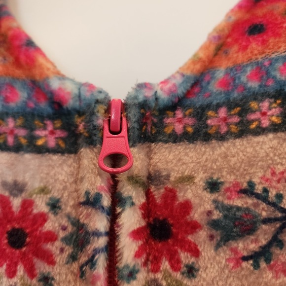 Natural Life Oversized Fleece Boho Patchwork V Neck Jumpsuit Pajamas Medium Cozy - Picture 7 of 14